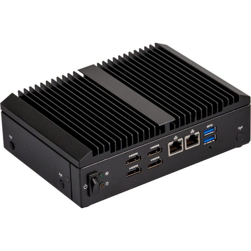 GIGAIPC QBiX‑Pro‑AMDA1605H‑A1 – Embedded Fanless con AMD Ryzen™ V1605B e Quad HDMI